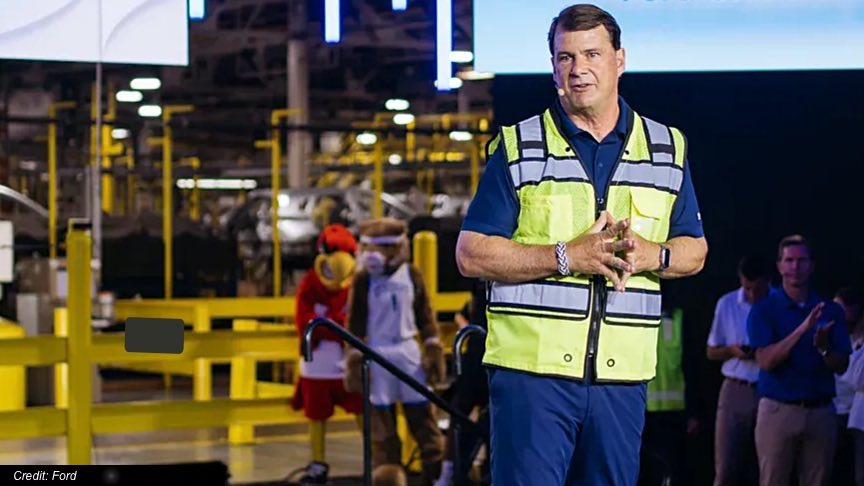 Ford Motor Company CEO Jim Farley announces the new Ford EV Platform.
