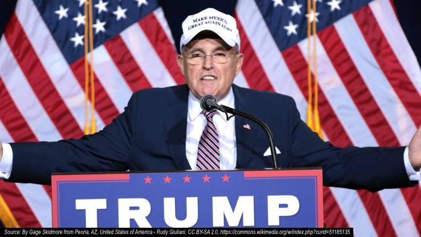 Mayor Giuliani while campaigning for President Trump in 2016.