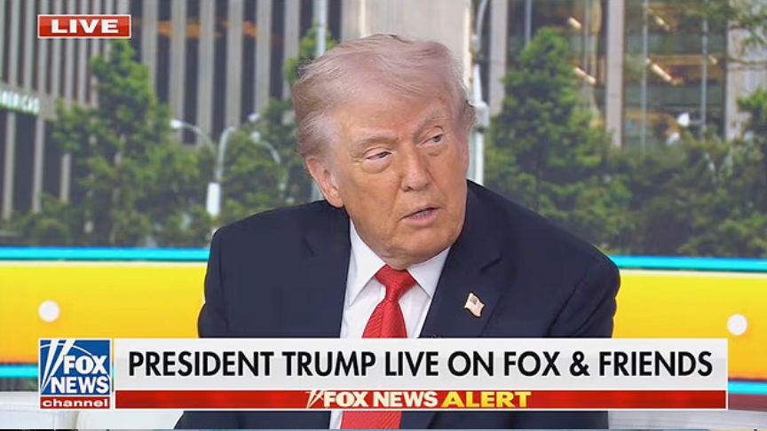 President Trump announces on Fox & Friends that a suspect is in custody in the killing of Charlie Kirk.